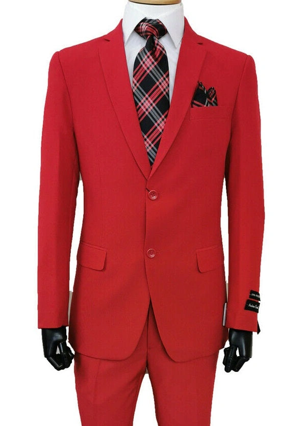 Klassischer Rot-Anzug für Herren – Komfortabler Look, flacher Bund, ideal für jeden Anlass!